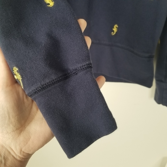 Lilly Pulitizer Navy Sweatshirt with Gold Embroidered Seahorse Size XS - Picture 9 of 12